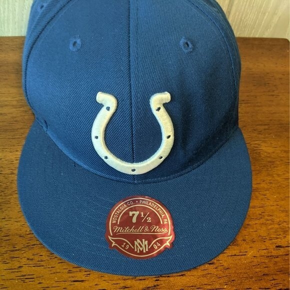 NFL Indianapolis Colts Mitchell & Ness fitted wool hat NWT sz 7 1/2 - Picture 6 of 9